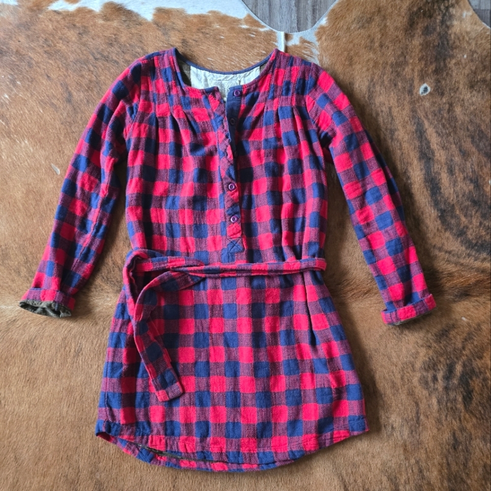 Ace & Jig Red and Navy Buffalo Check Tunic Dress